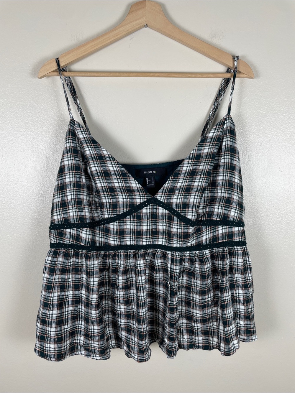 Forever 21+ Plaid Peplum Tank. 2X